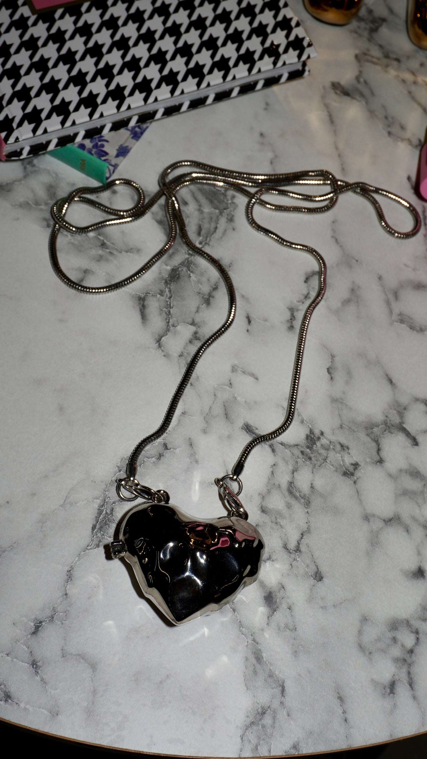 Bag micro silver heart