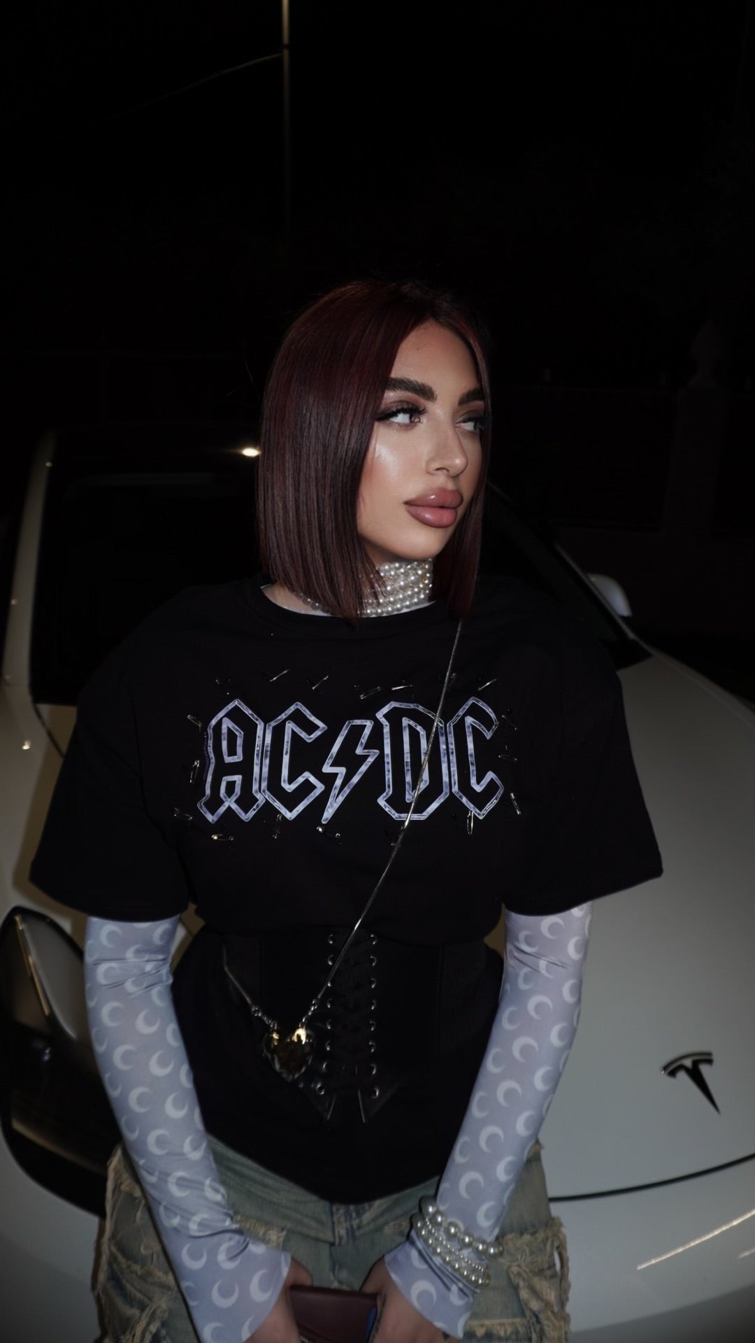 T-shirt ACDC con spalline