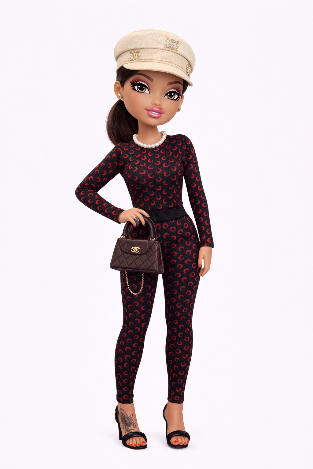 Coordinato lune black/red