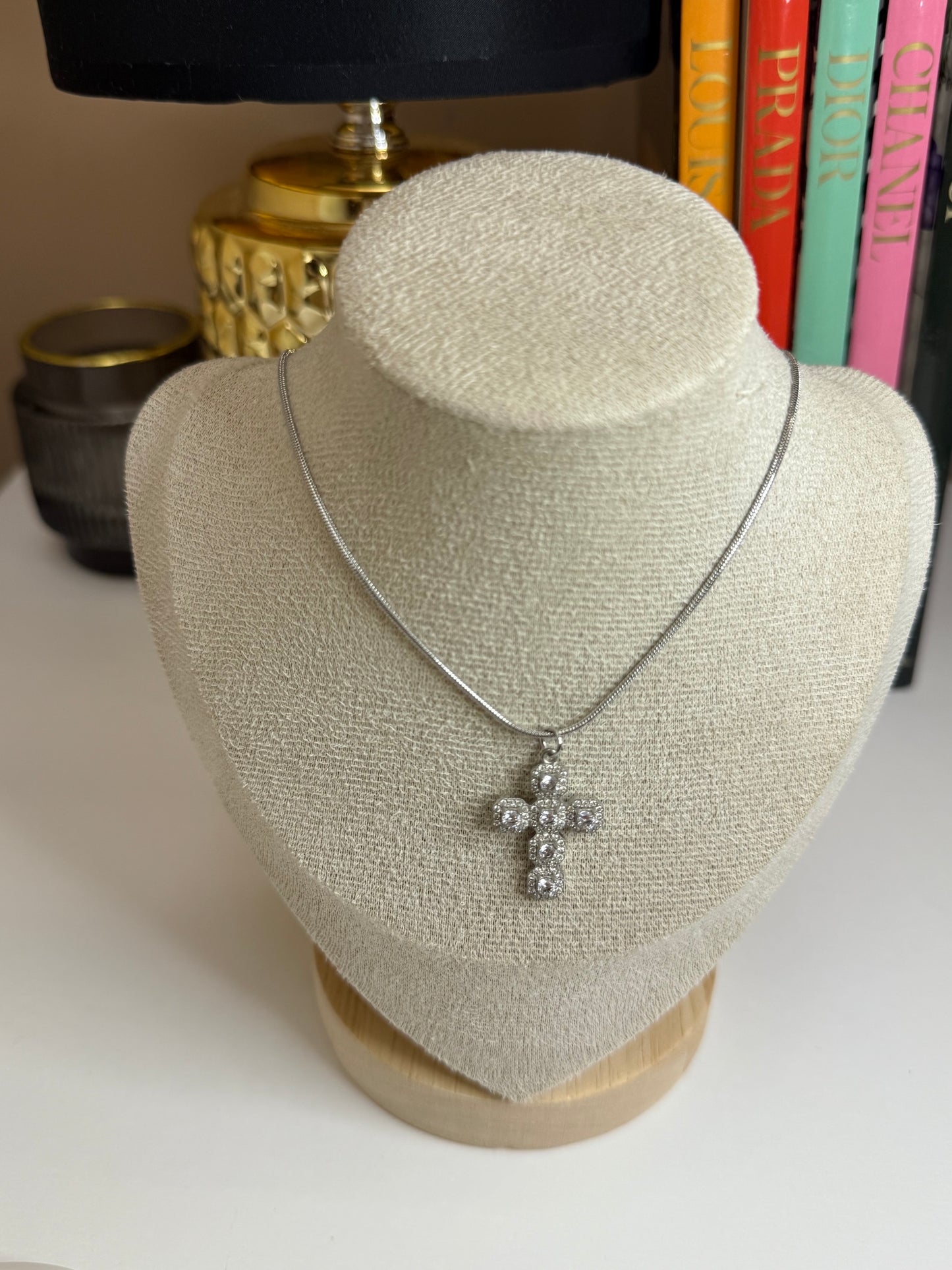 Collana Croce Azura silver