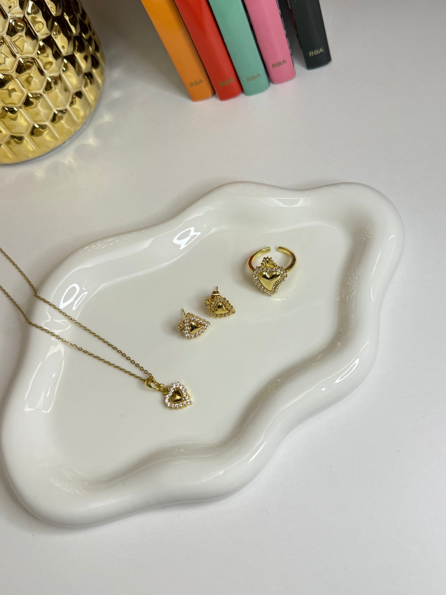 Set Sacro cuore gold