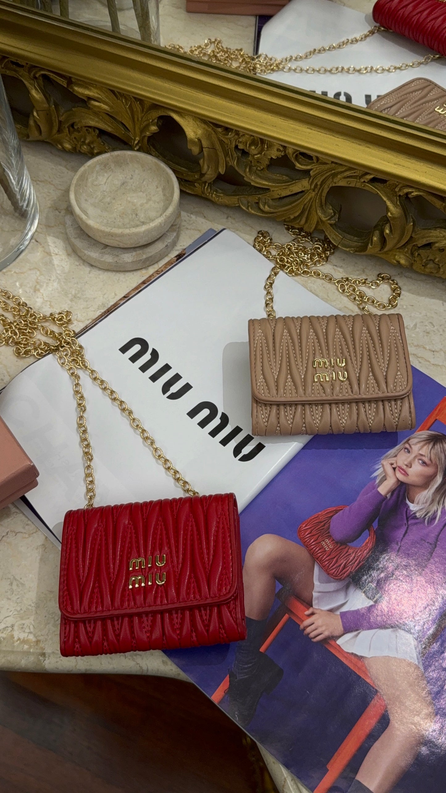 Mini bag Miu con tracolla (scatolata)