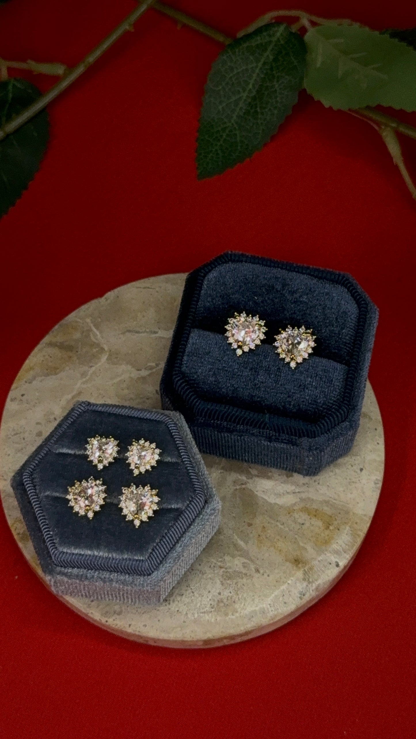 Set heart swarosky gold (3 coppie)