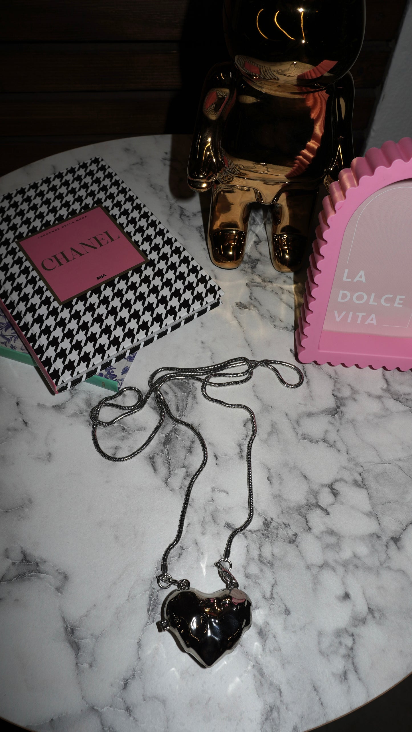 Bag micro silver heart