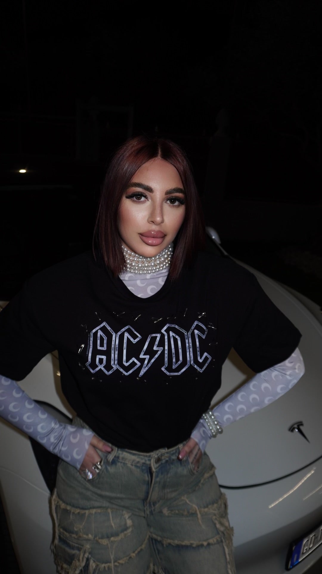 T-shirt ACDC con spalline