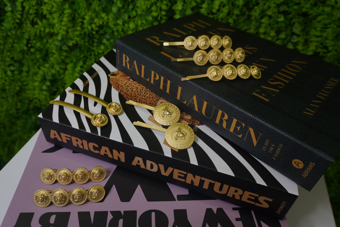 Gold metal hair clip luxury