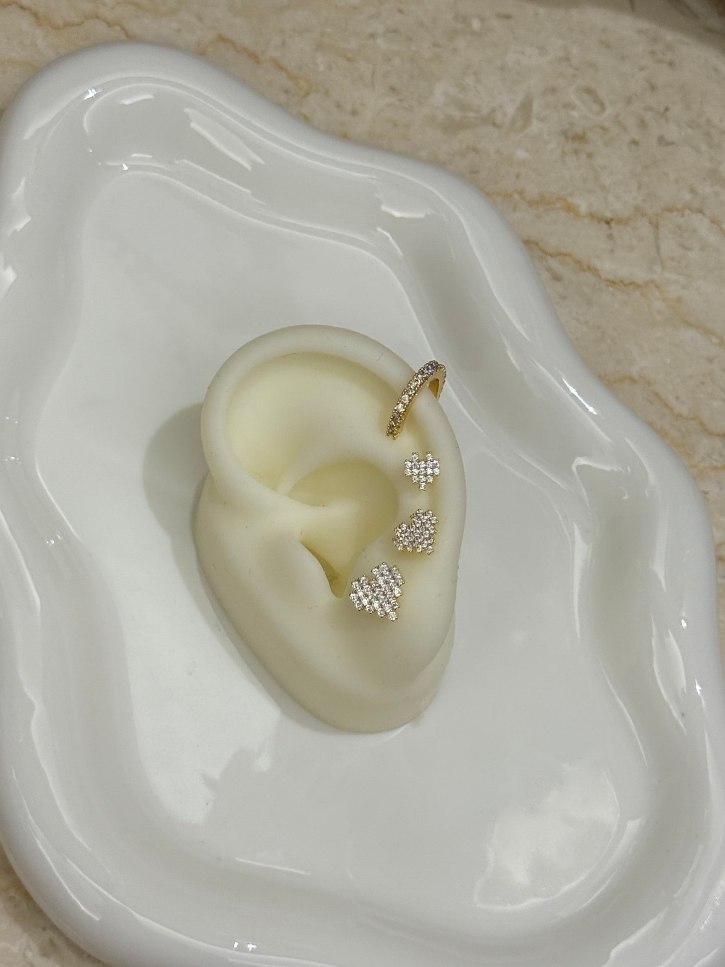 Set Eclisse (3 coppie) + Earcuff gold