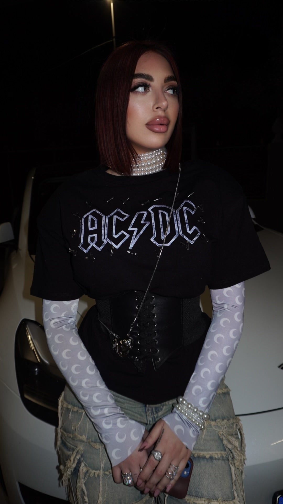 T-shirt ACDC con spalline