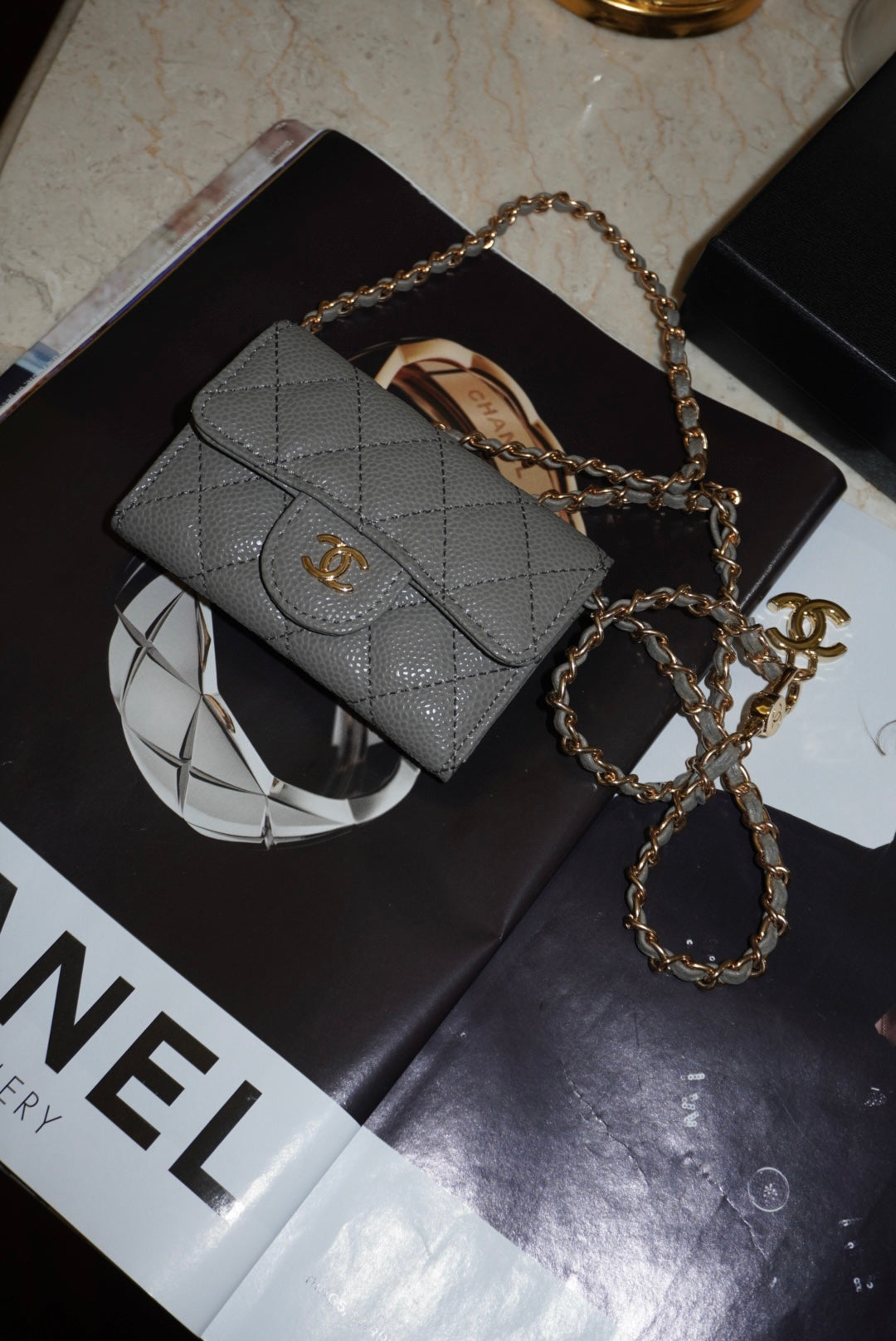 Mini bag luxury grey/gold