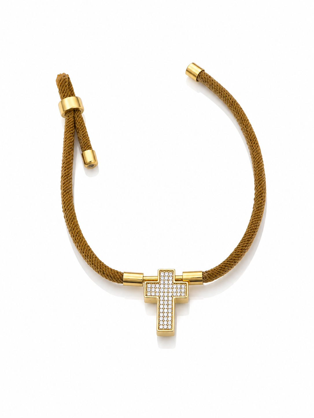 Bracciale regolabile con croce gold