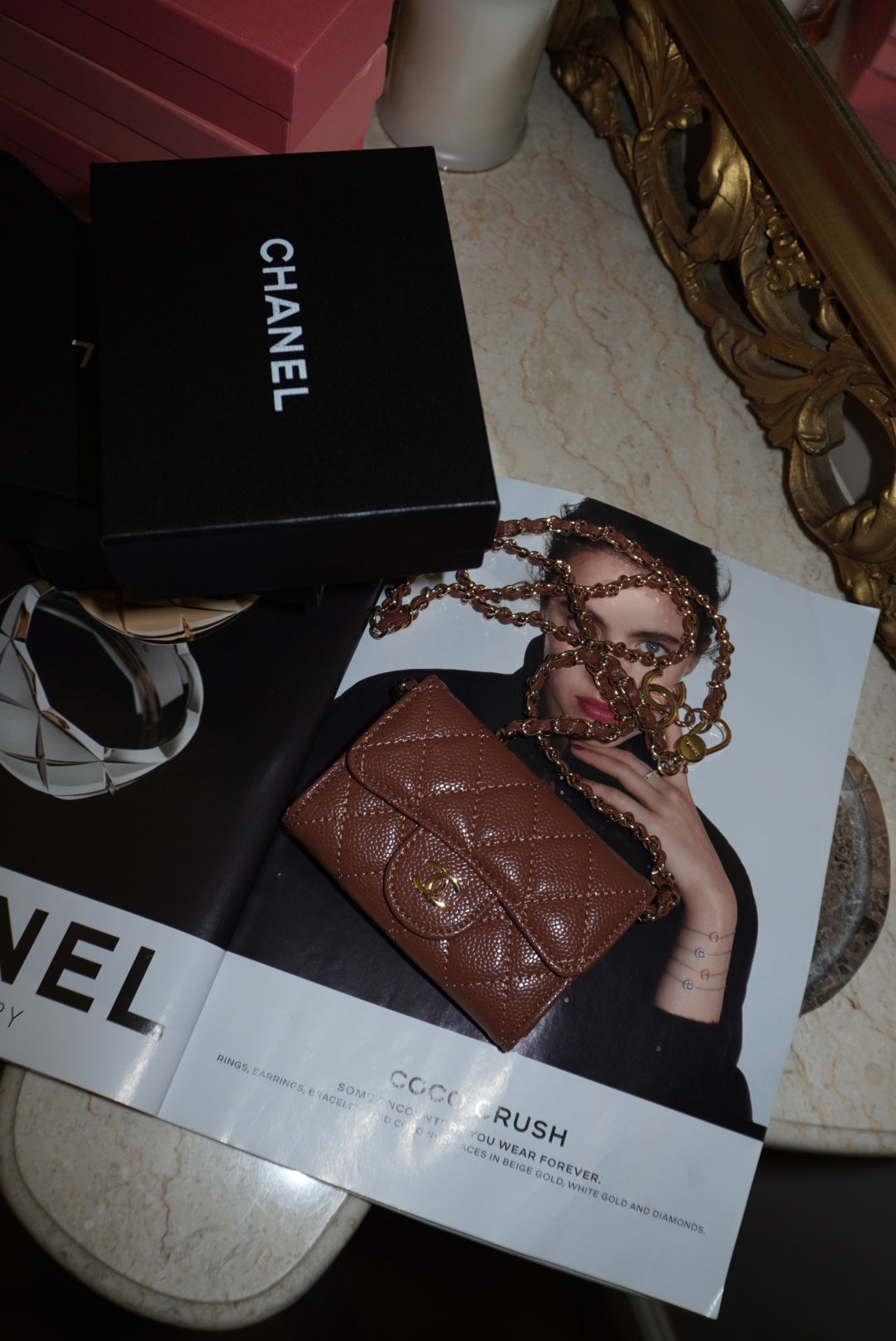 Mini bag luxury brown/gold