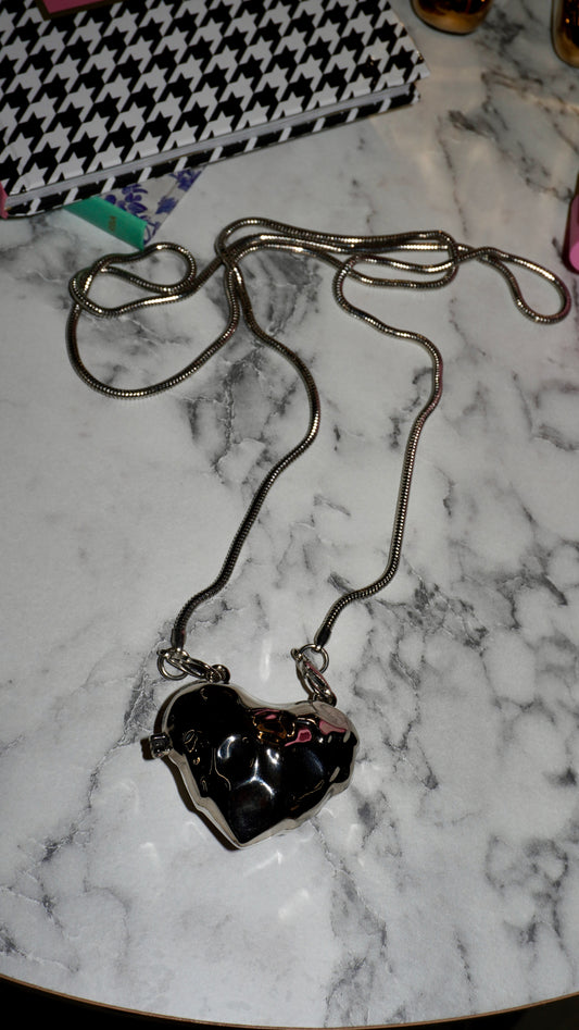 Bag micro silver heart