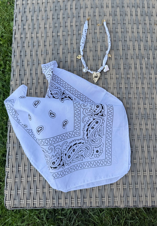 Combo White (Chocker + Bandana)