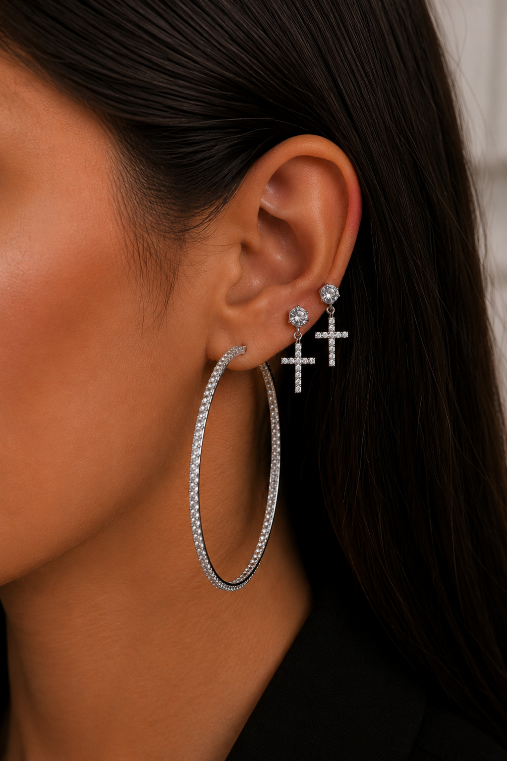 Combo Cerchi + croci silver