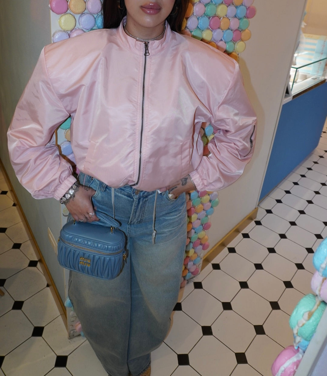 Bomber Pink con spalline