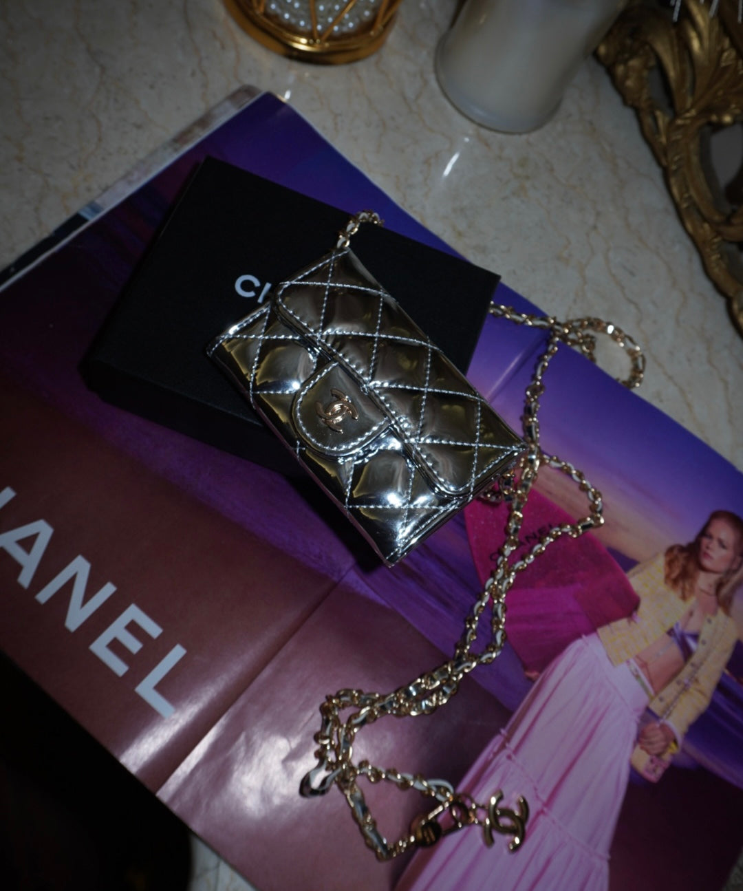 Mini bag luxury silver/gold