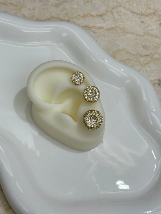 Orecchini bottone Lumora gold (3 coppie)