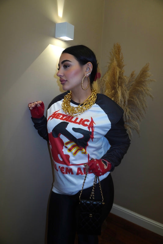 Long sleeve Metallica spallina imbottita
