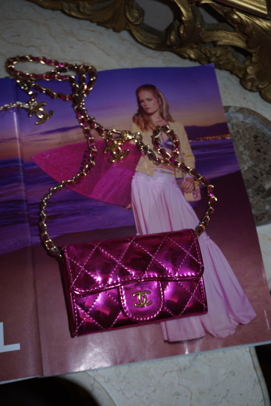 Mini bag Luxury fuxia/gold