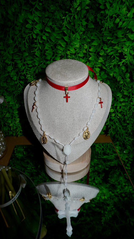 Combo collana Rosario+ Chocker cross