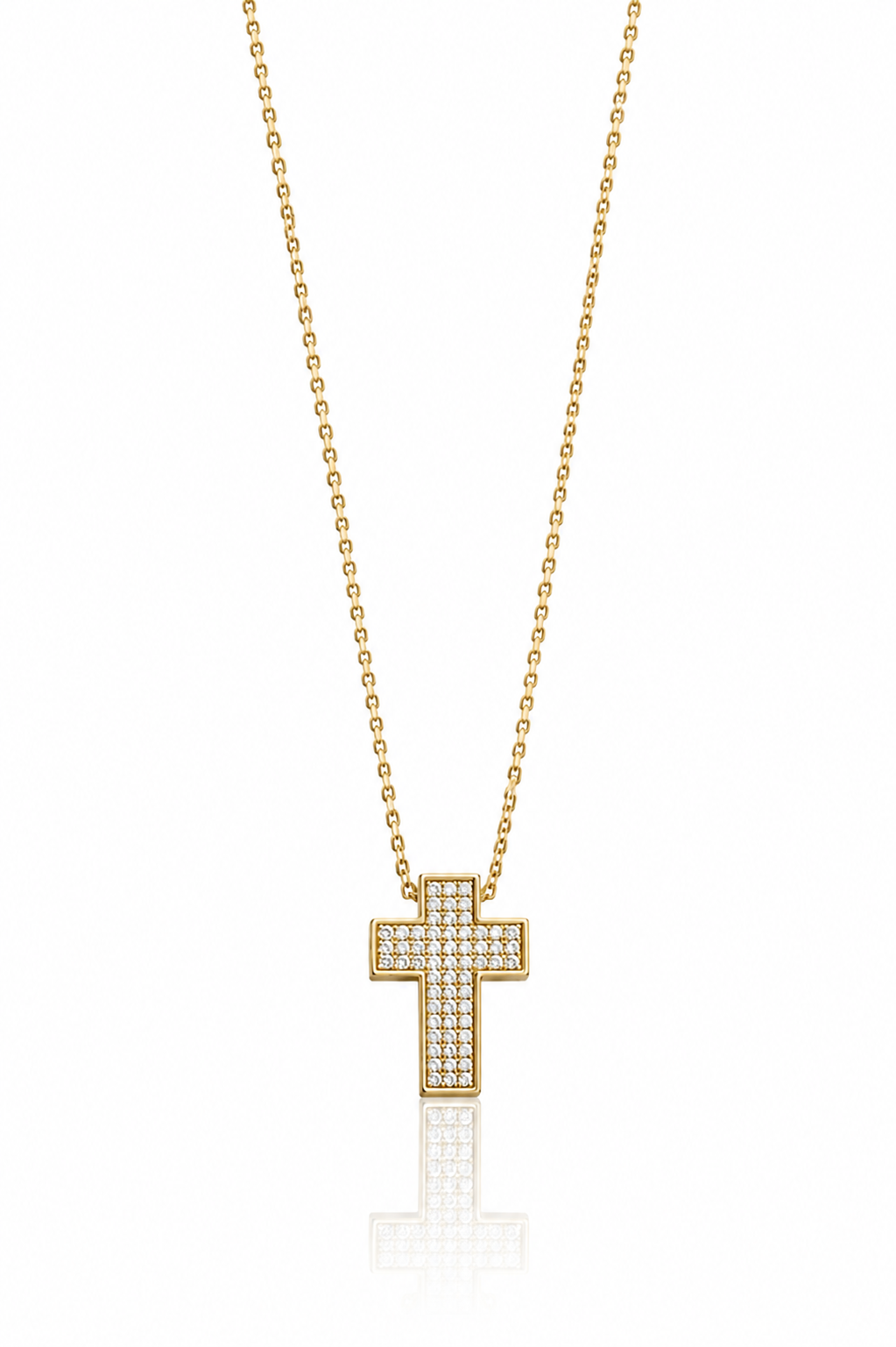 Collana piccola croce strass gold