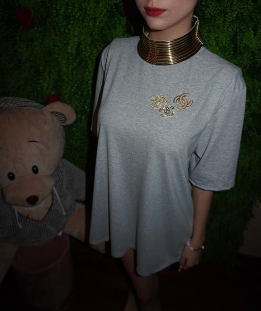 Maxi Shirt Grey con spalline