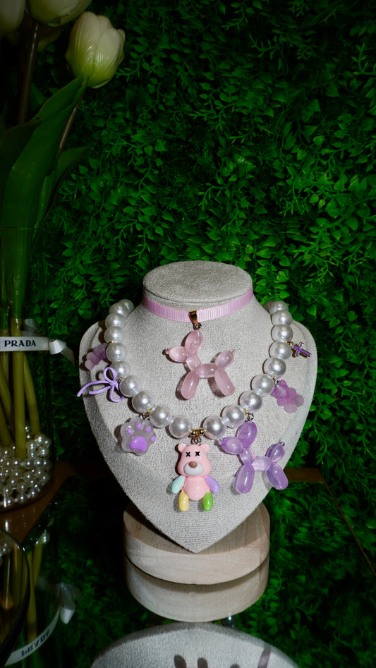 Combo Lilla/Pink collana + Chocker