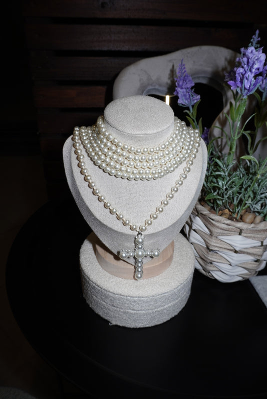 Combo in perle Chocker + Collana