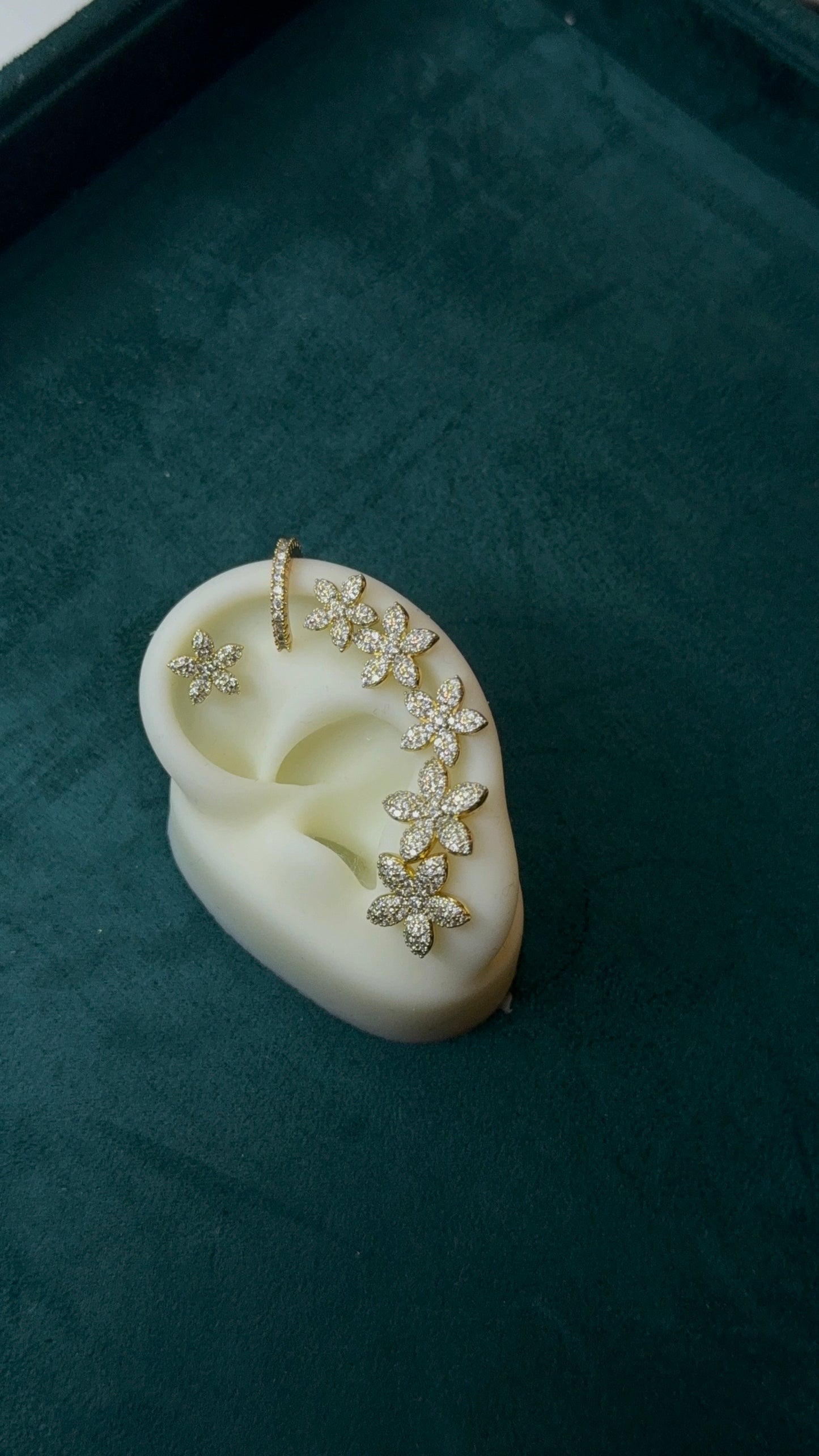 Set Fiore + Earcuff sottile gold
