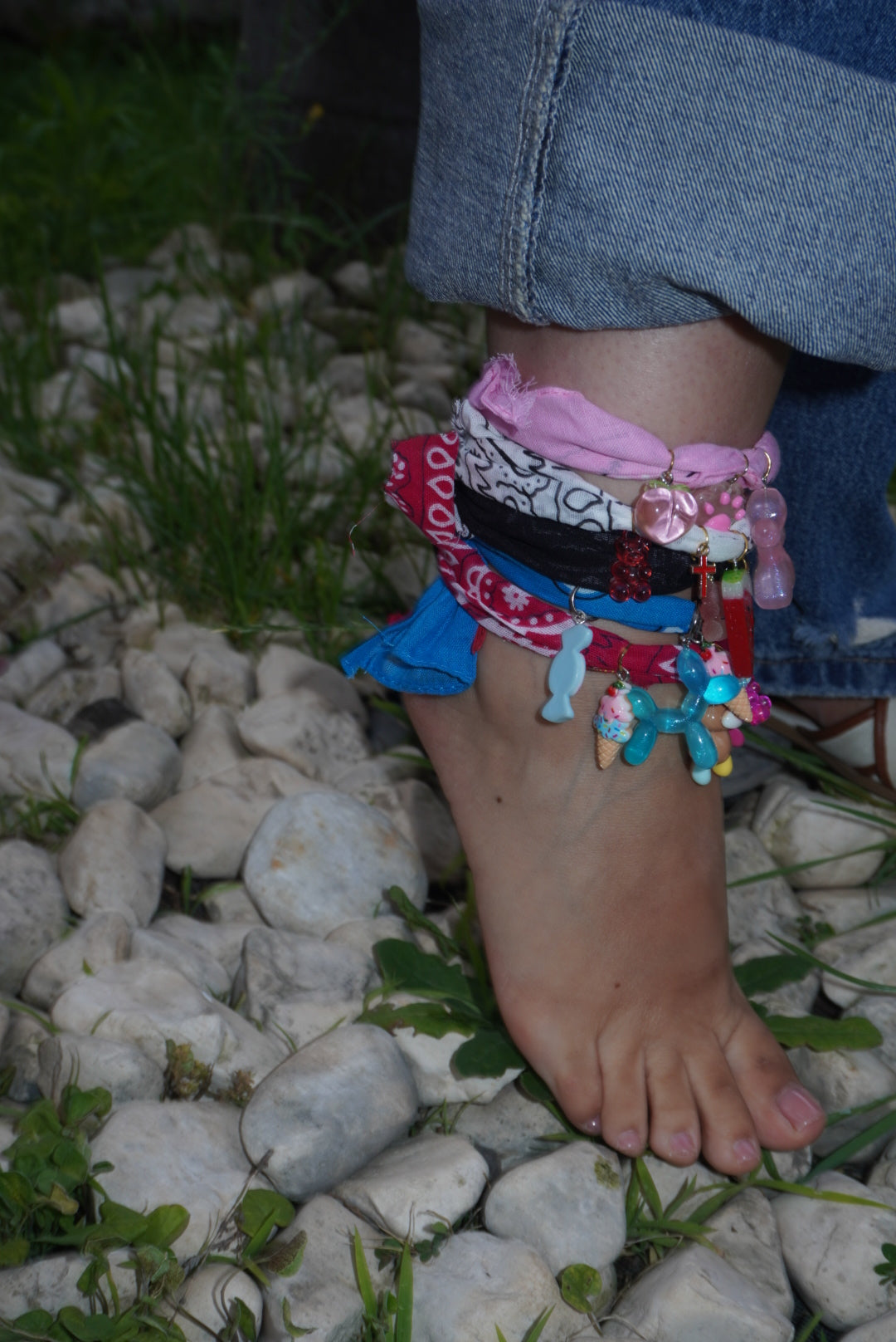 Cavigliera Bandana con charms handmade