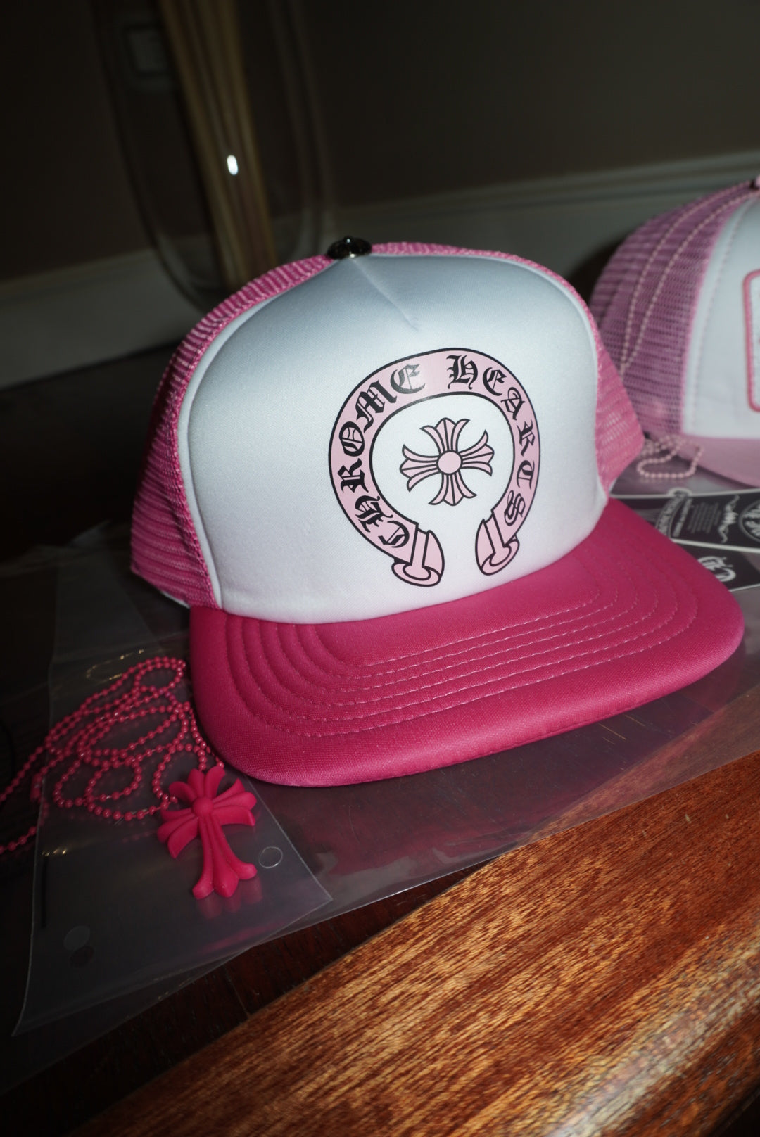 Combo Chrome collana e collana fuxia