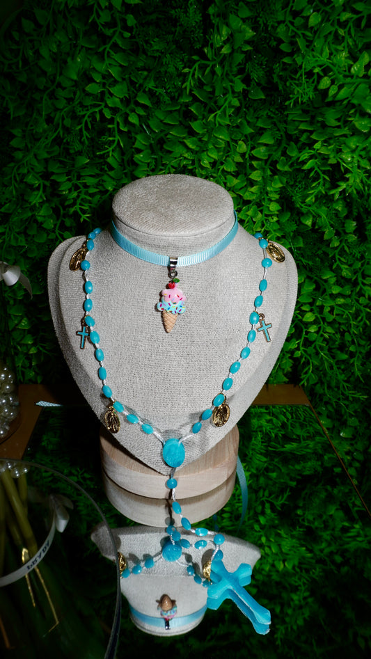Combo Collana Rosario+chocker ice cream