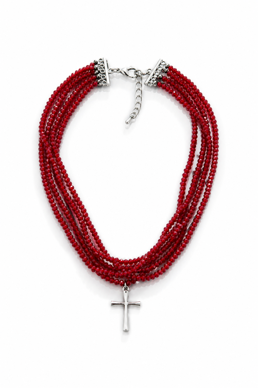 Chocker/Collana Croce Ines red