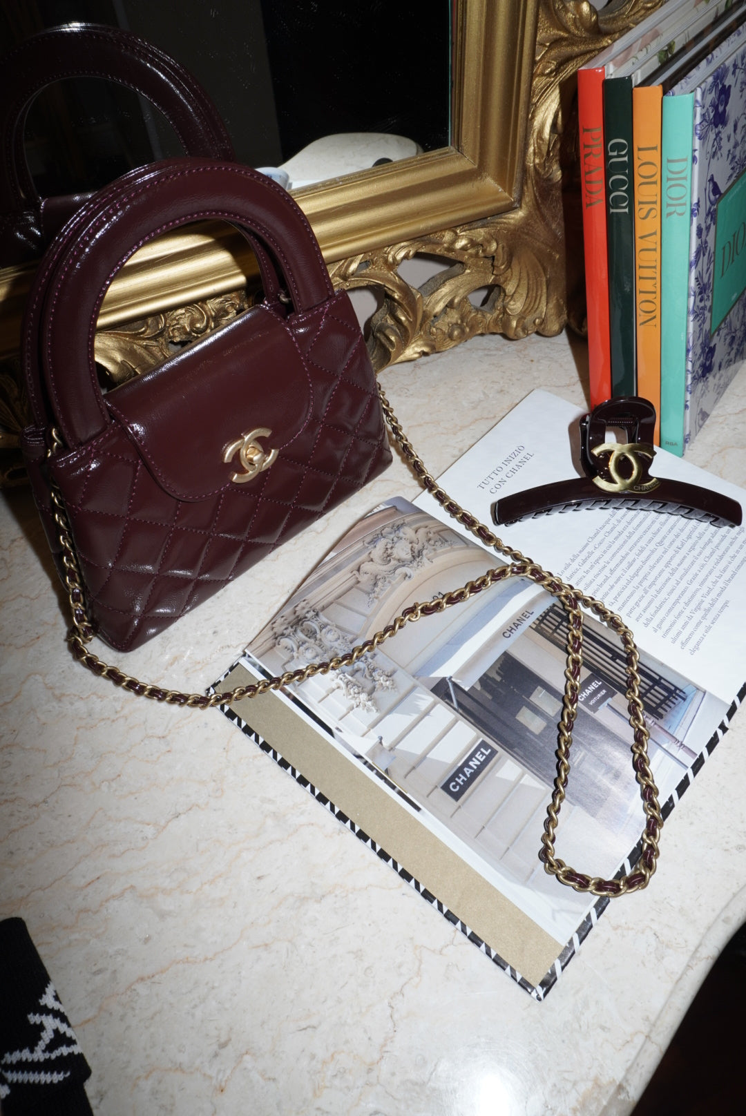 Bag Luxury + pinza in regalo bordeaux