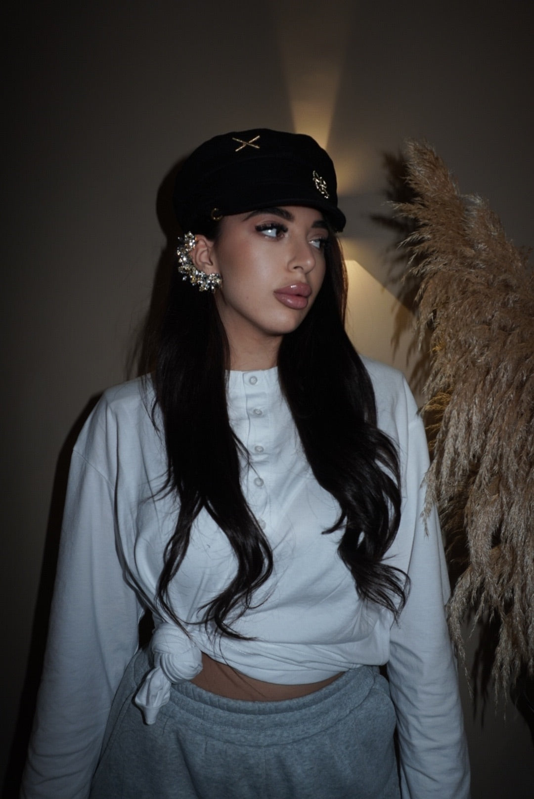 Combo Gold Orecchino + Cappello Rb nero