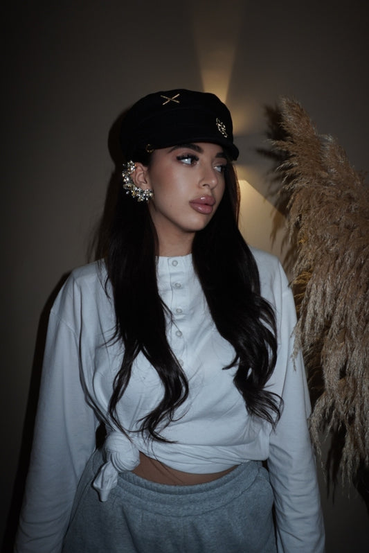 Combo Gold Orecchino + Cappello Rb nero