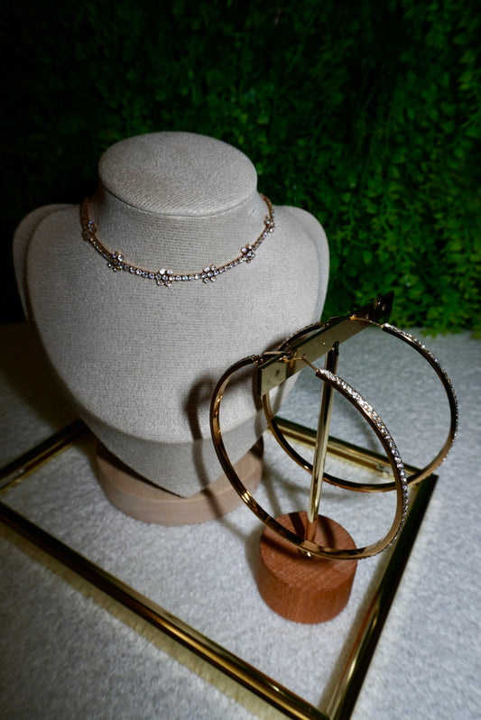 Combo Flower (Chocker+Cerchi) gold