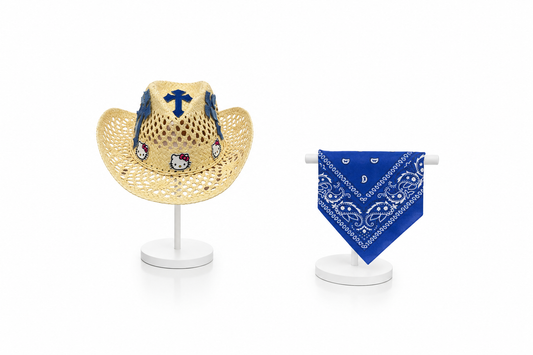 Combo Cappello + bandana blu
