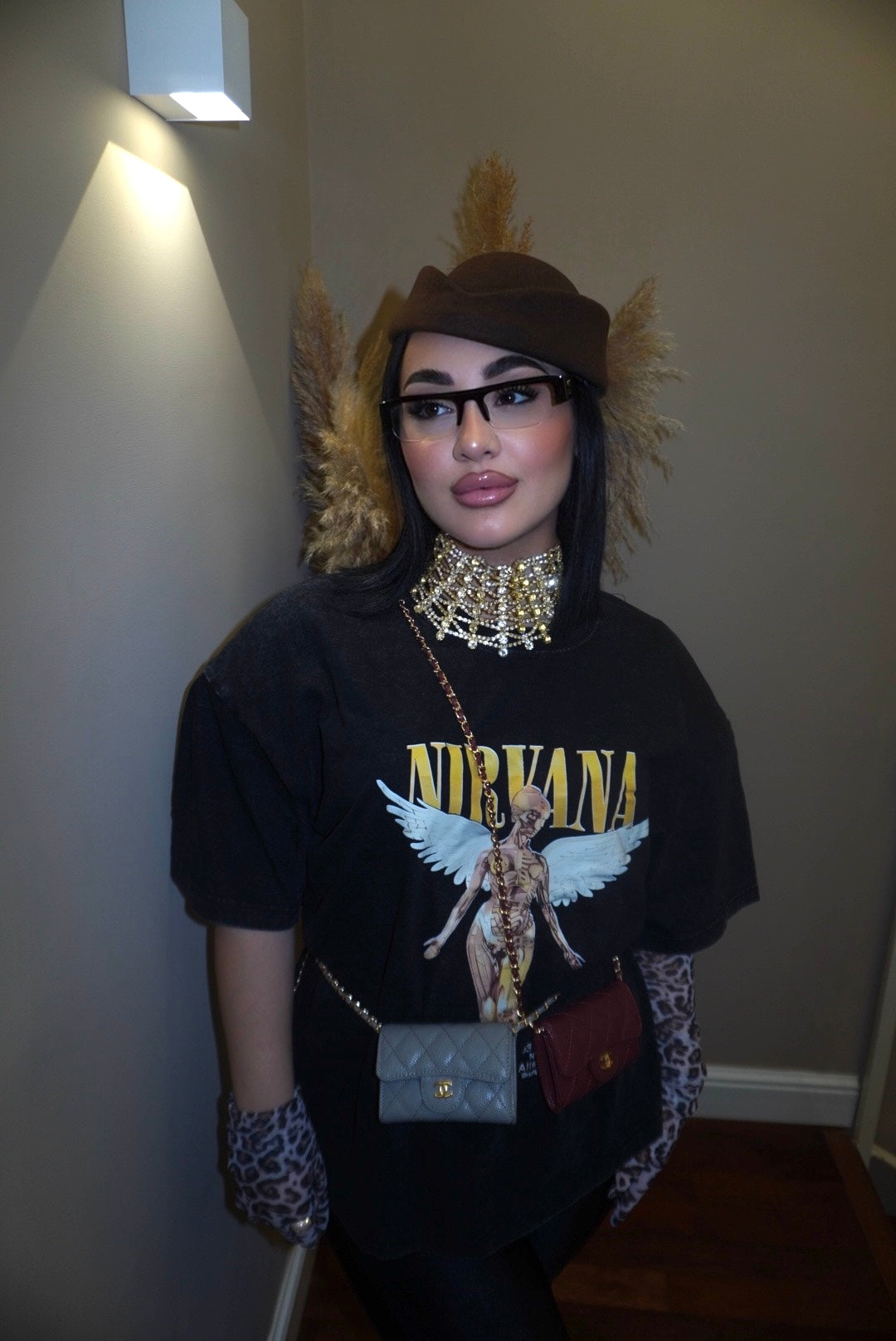 Shirt Nirvana yellow spalline imbottite