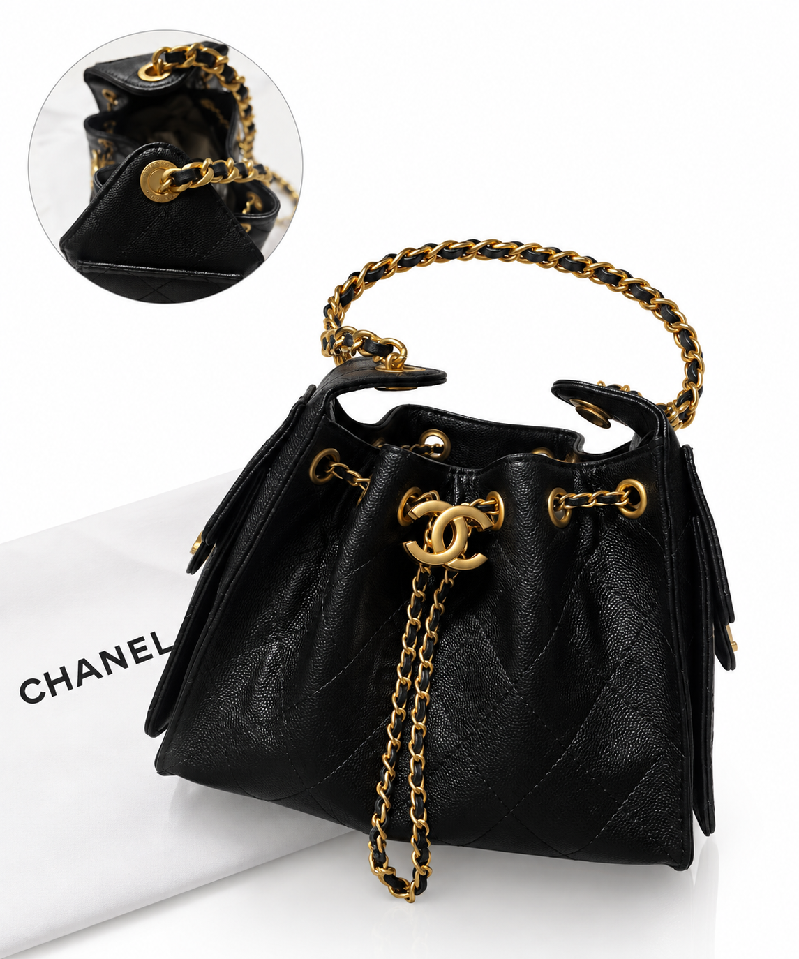 Bag luxury black gold