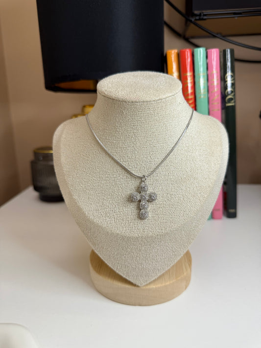Collana Croce Azura silver