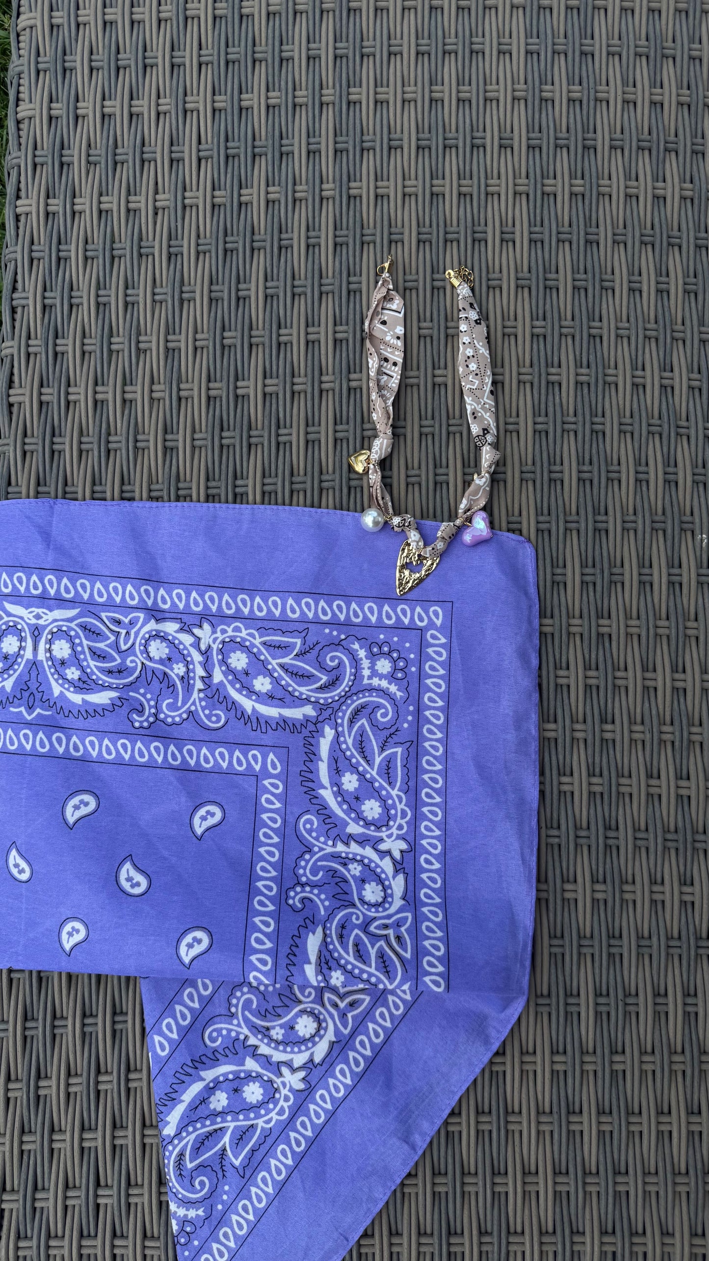 Combo lilla /beige Chocker + Bandana