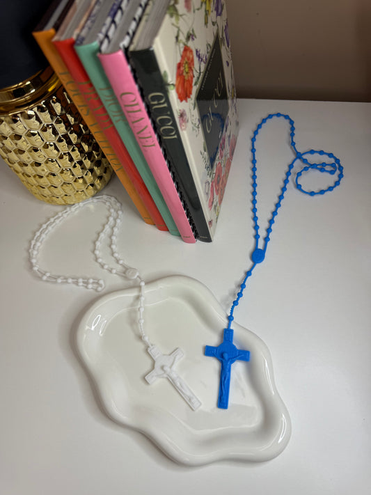 Collana Rosario bianca/blu