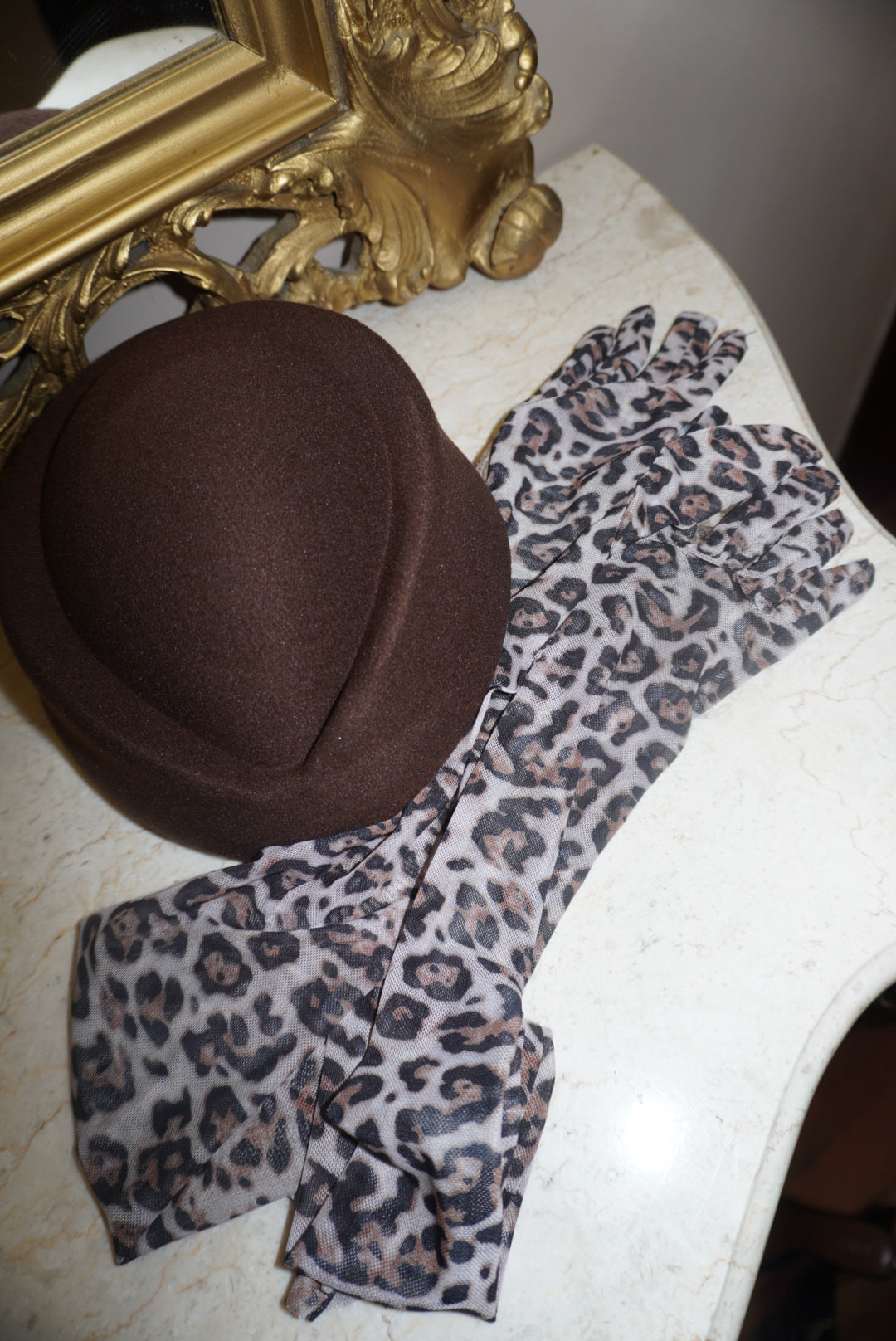 Combo Copricapo e guanti Leopard