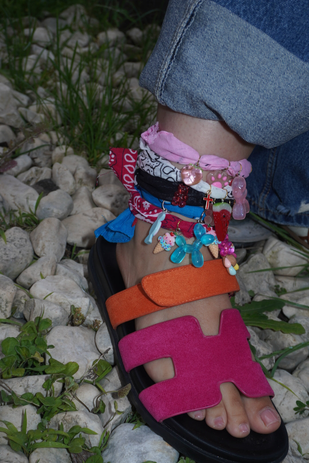 Cavigliera Bandana con charms handmade