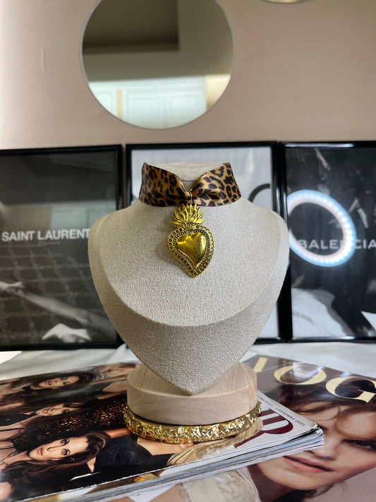 Chocker animalier cuore sacro Isabel gold