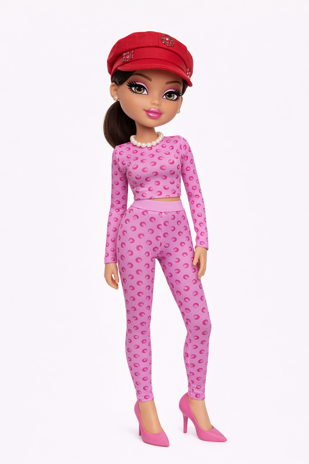 Coordinato Lune lilla/red