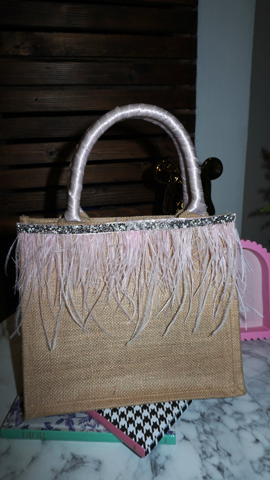 Borsa Sophya piume pink