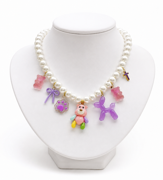 Collana Violet multi charms