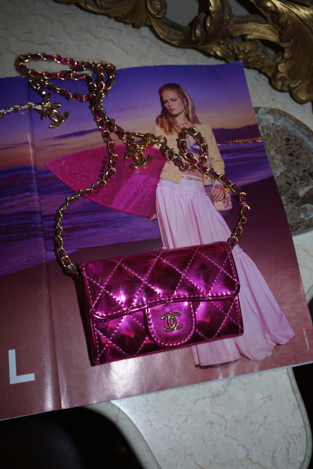 Mini bag Luxury fuxia/gold